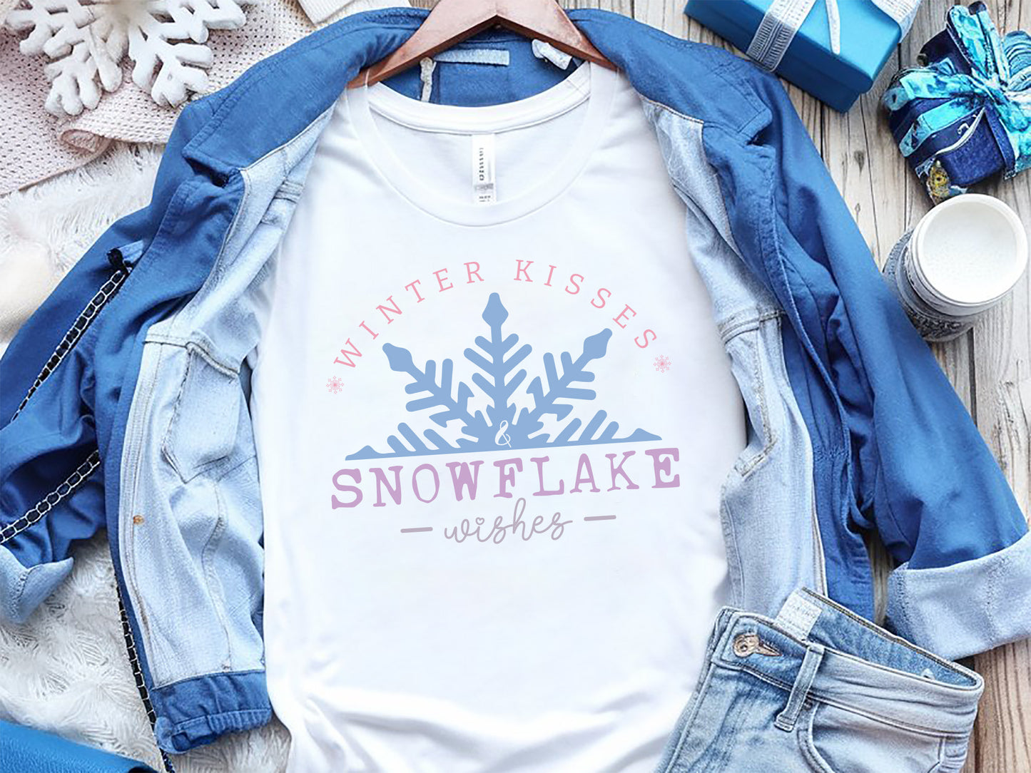 Winter Kisses and Snowflake Wishes SVG