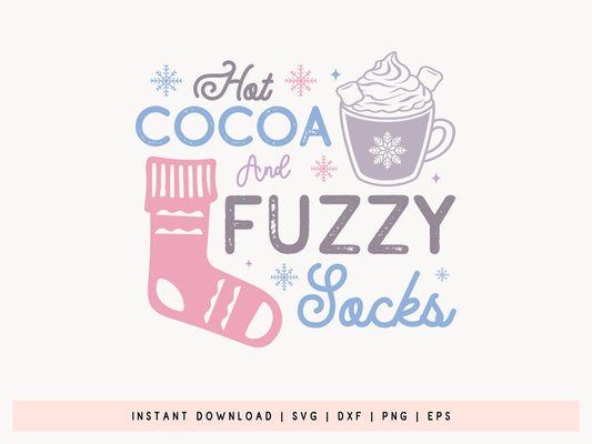 Winter SVG Cut File - Hot Cocoa and Fuzzy Socks