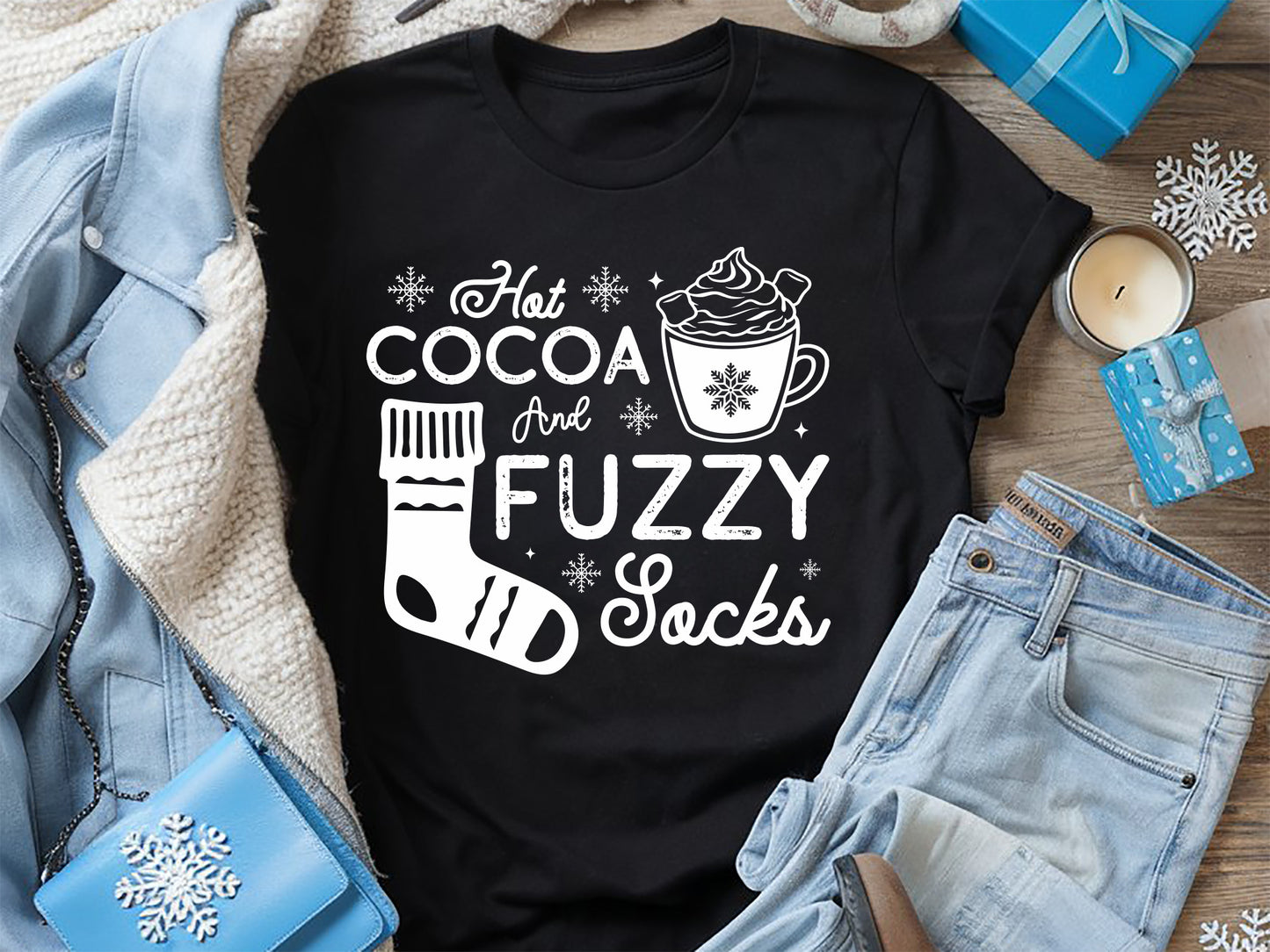 Winter SVG Cut File - Hot Cocoa and Fuzzy Socks