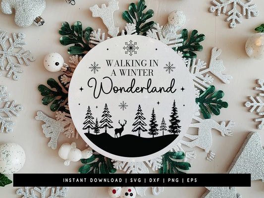 Walking in A Winter Wonderland Sign SVG File