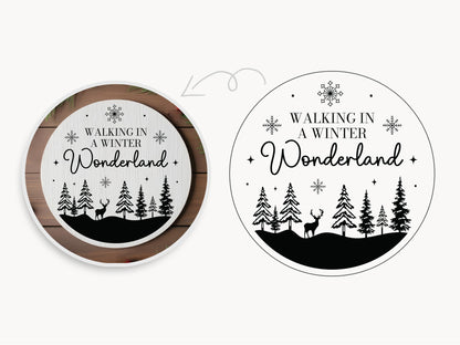 Walking in A Winter Wonderland Sign SVG File