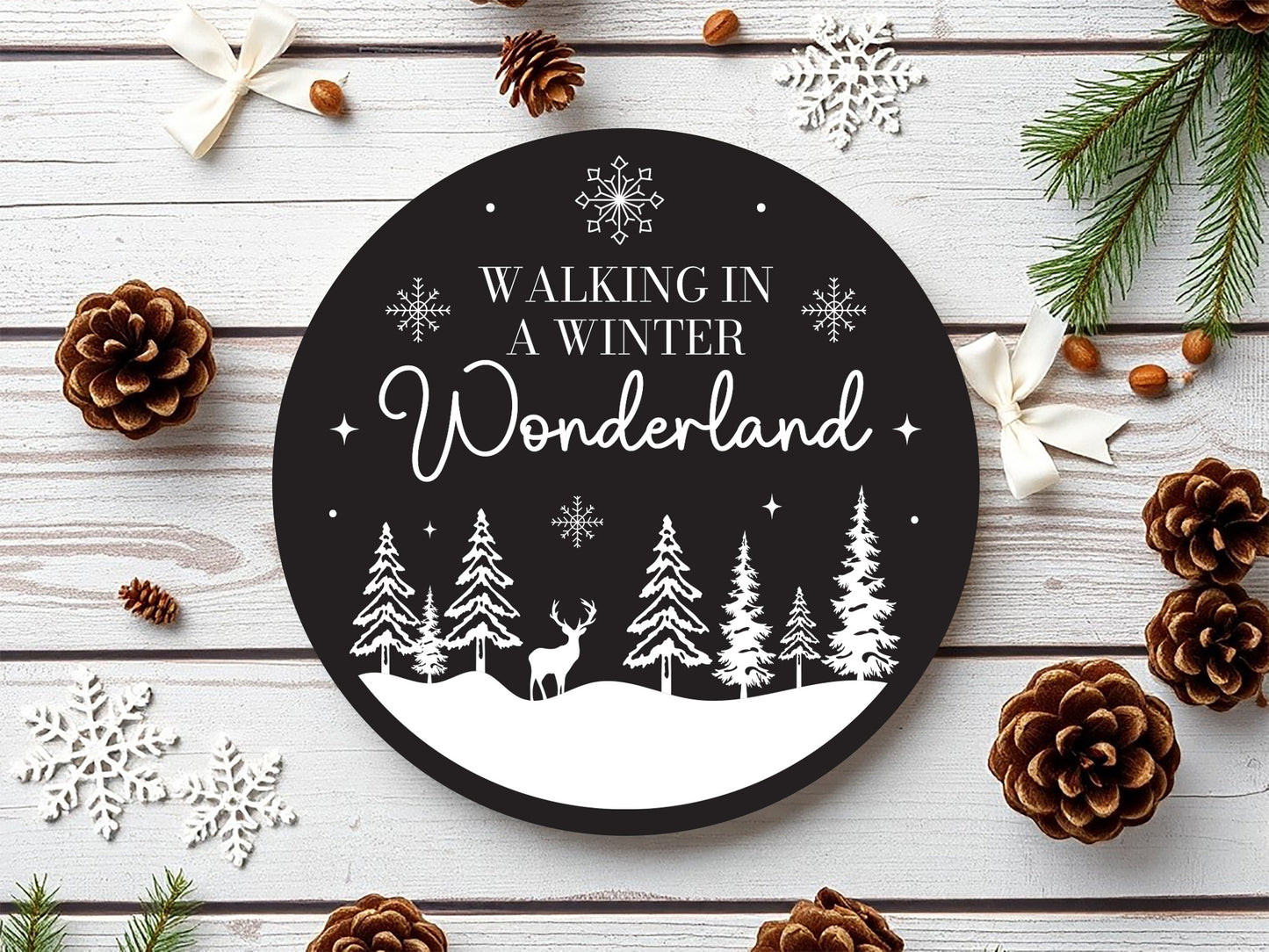 Walking in A Winter Wonderland Sign SVG File