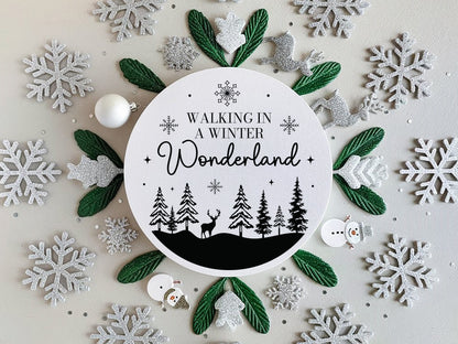 Walking in A Winter Wonderland Sign SVG File