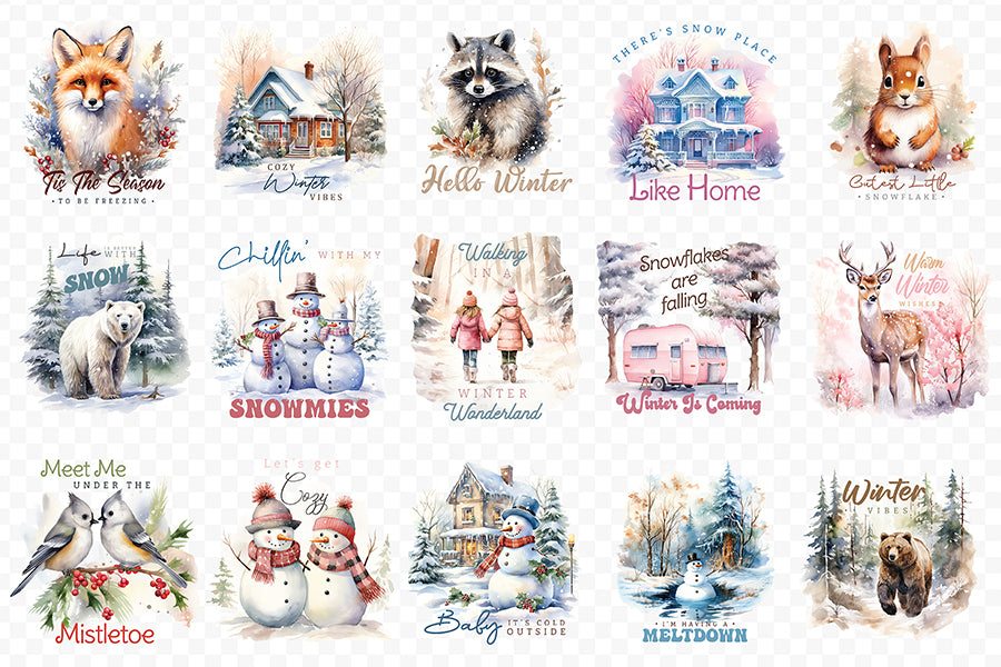 Winter Sublimation Bundle Vol.4 - 15 Cute Designs