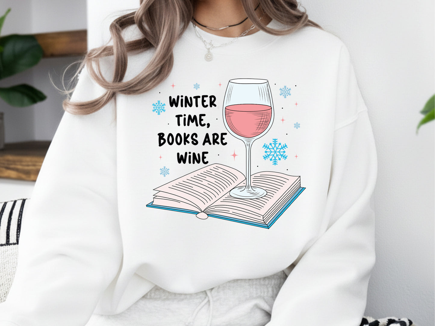 Winter Time Books are Wine Sublimation PNG
