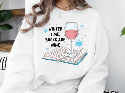 Winter Time Books are Wine Sublimation PNG
