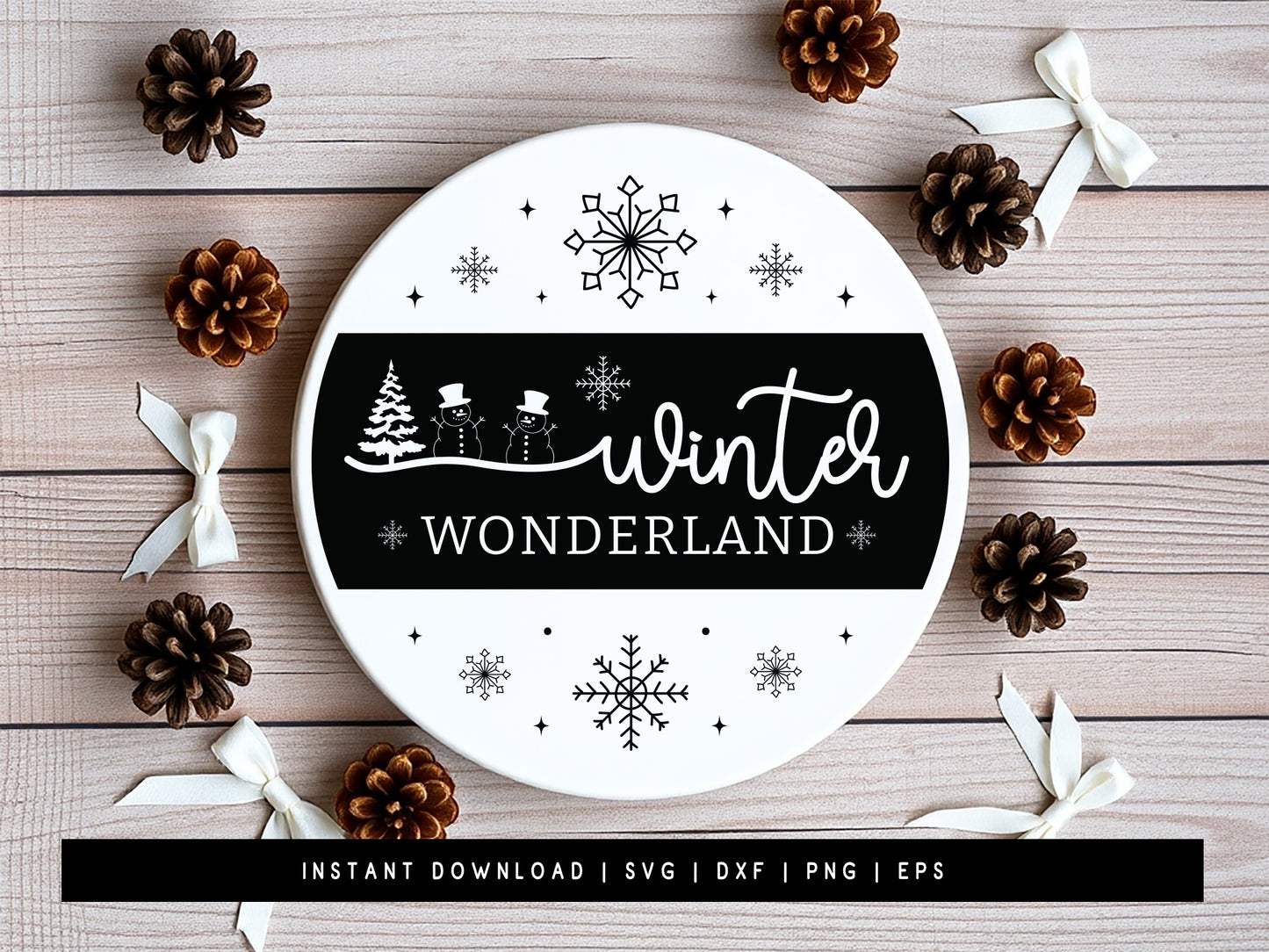 Winter Wonderland Round Sign SVG File