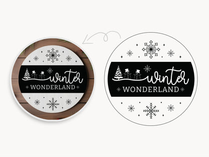 Winter Wonderland Round Sign SVG File