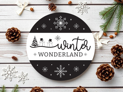 Winter Wonderland Round Sign SVG File