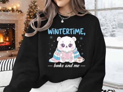 Wintertime Books and Me Sublimation Design