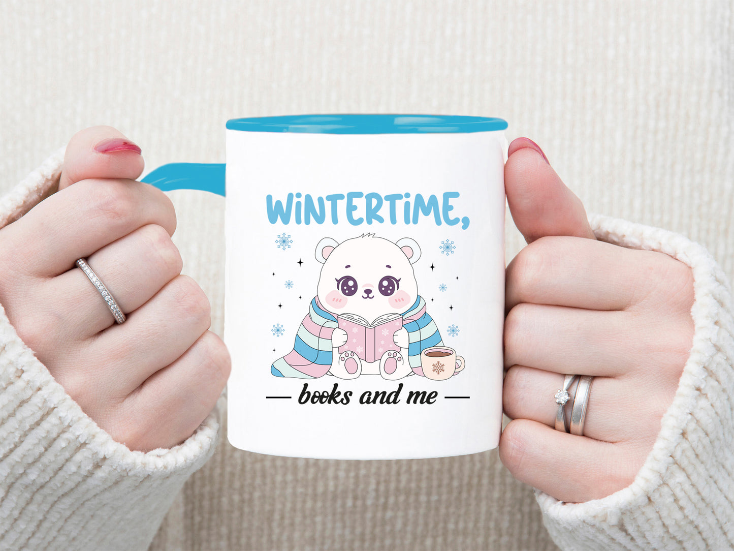 Wintertime Books and Me Sublimation Design
