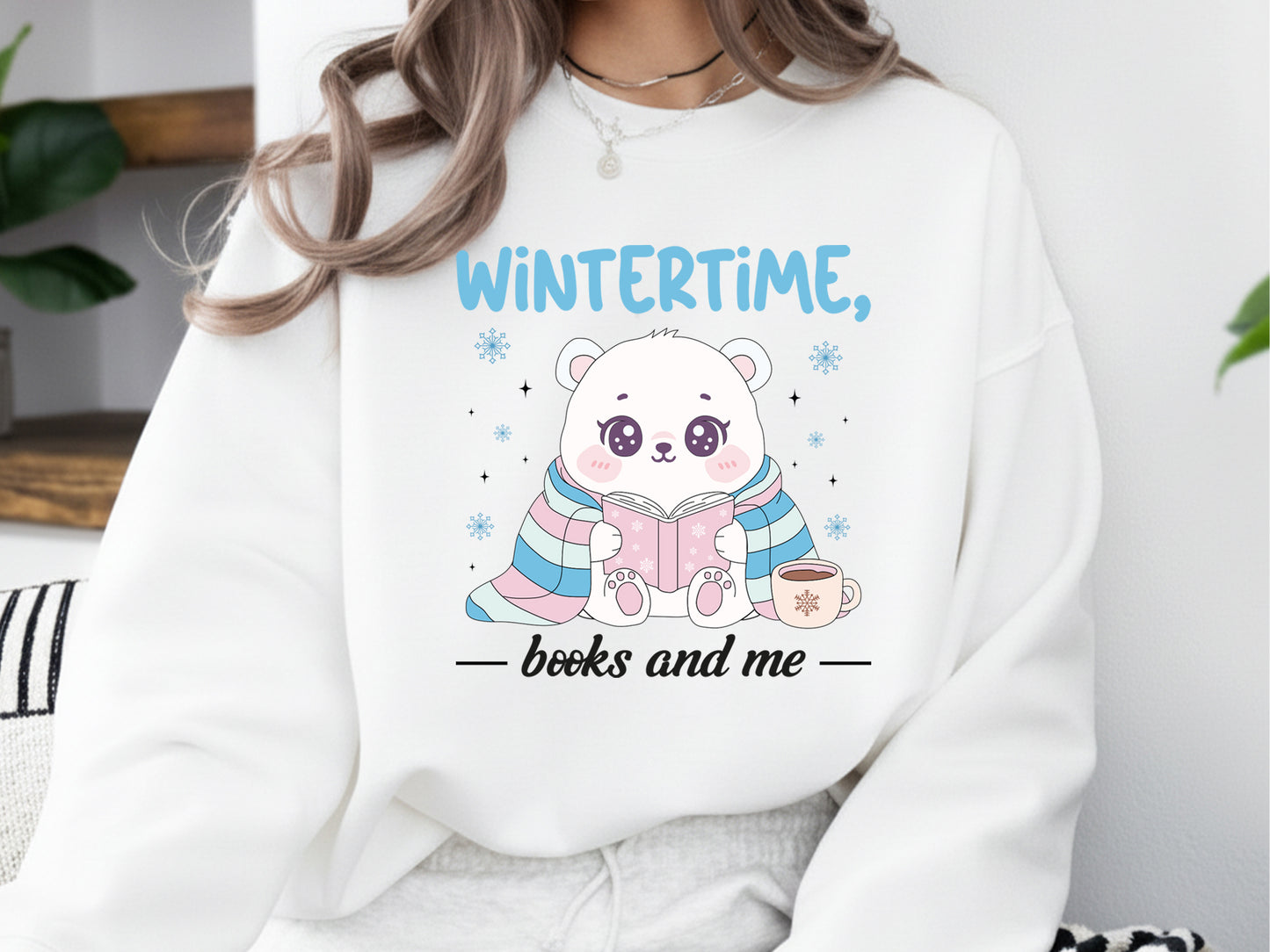 Wintertime Books and Me Sublimation Design