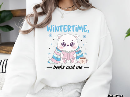 Wintertime Books and Me Sublimation Design