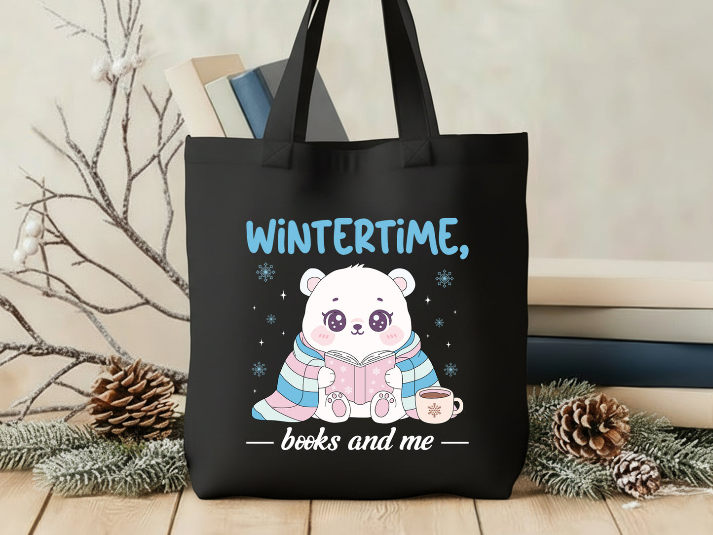 Wintertime Books and Me Sublimation Design