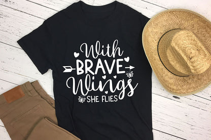 With Brave Wings She Flies - Butterfly SVG Cut File