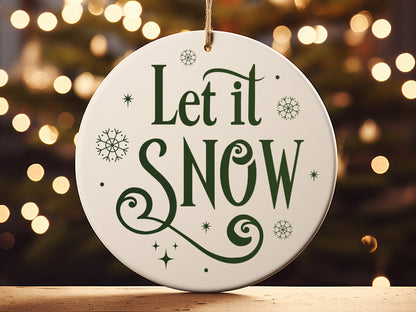 Wooden Christmas Ornament Svg - Let It Snow