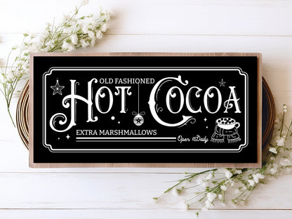 Wooden Old Fashioned Hot Cocoa Sign SVG