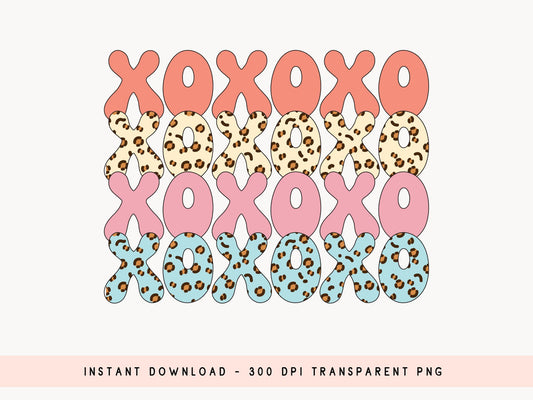 Xoxoxo - Retro Valentine Sublimation PNG Design