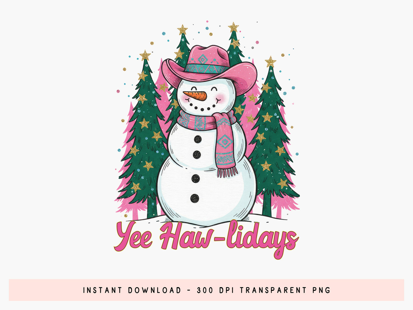 Yee Haw-Lidays, Snowman Christmas Sublimation