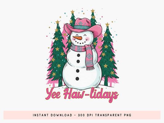 Yee Haw-Lidays, Snowman Christmas Sublimation