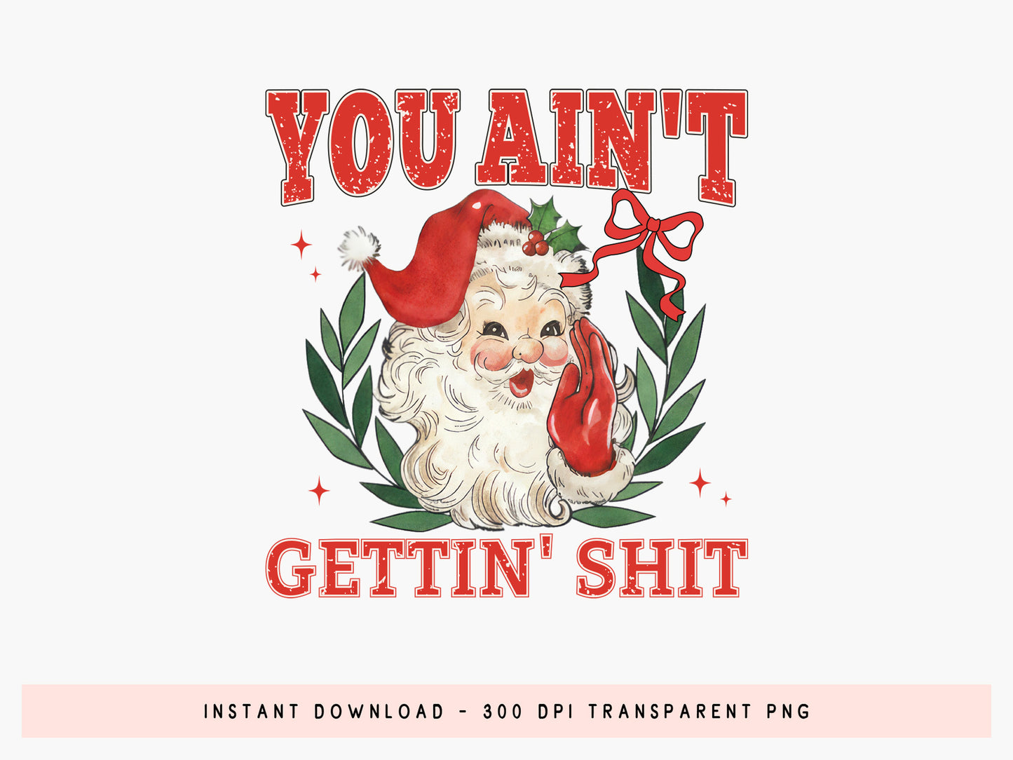 You Ain't Gettin' Shit, Christmas Santa Sublimation