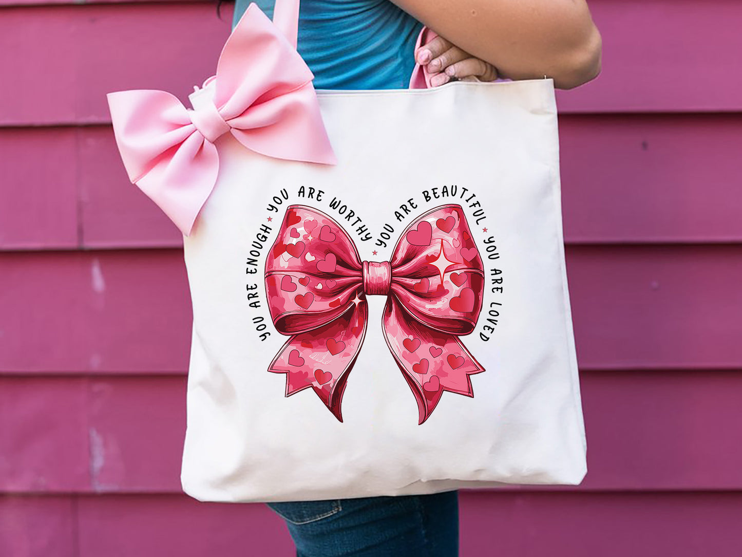 You Are Enough - Valentine Coquette Bow Sublimation