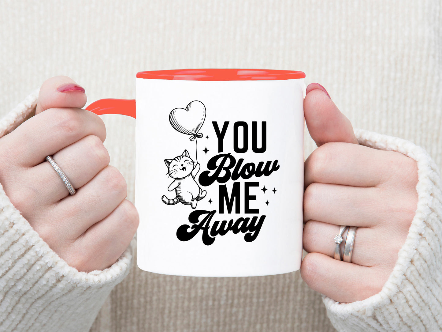 You Blow Me Away - Hand-Drawn Cat Valentine SVG File