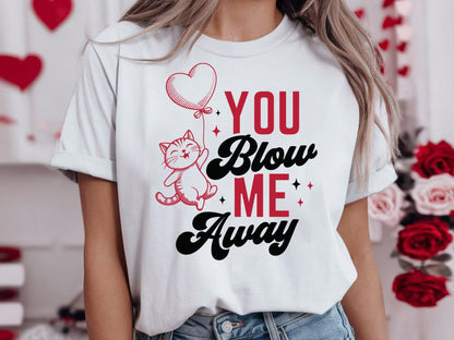 You Blow Me Away - Hand-Drawn Cat Valentine SVG File