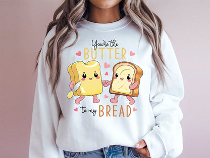 You're The Butter To My Bread, Funny Valentine Food PNG