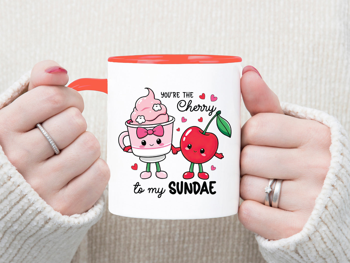 You're the Cherry to My Sundae - Funny Valentine Food PNG