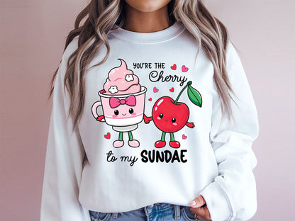 You're the Cherry to My Sundae - Funny Valentine Food PNG