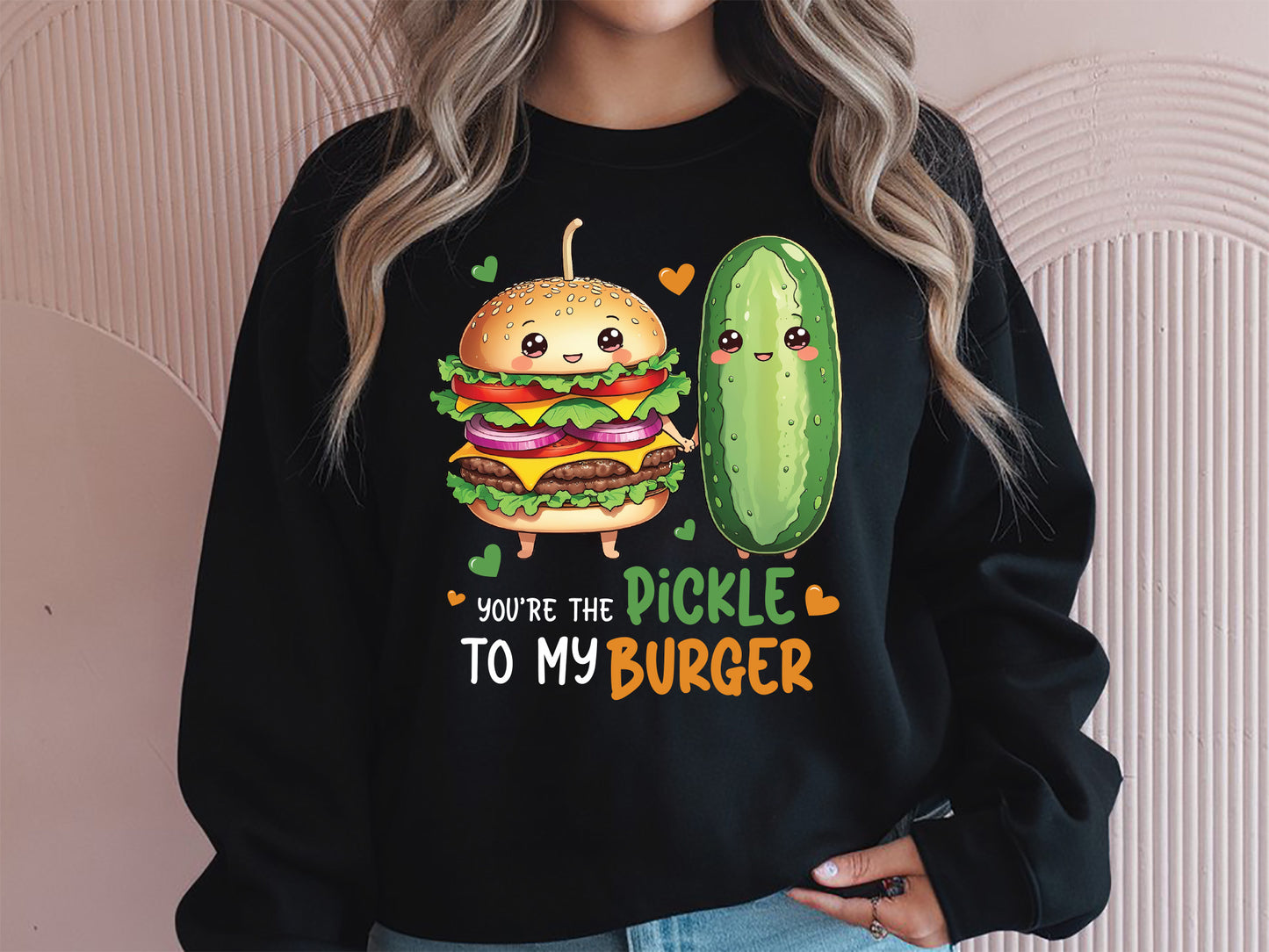 You'r the Pickle to My Burger, Funny Valentines Food PNG