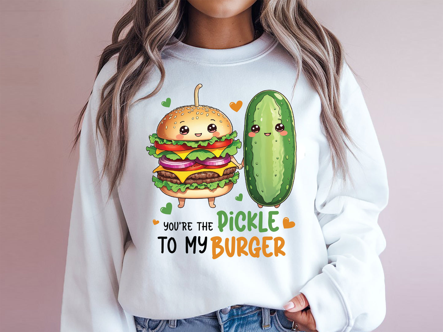 You'r the Pickle to My Burger, Funny Valentines Food PNG