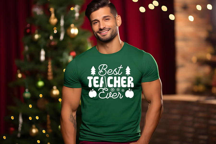 Best Teacher Ever SVG - Christmas Shirts SVG
