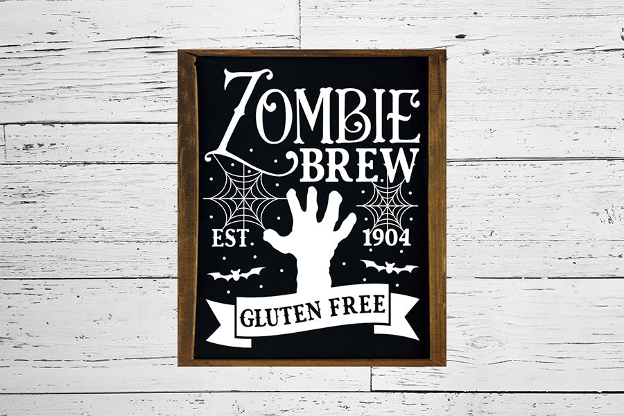 Vintage Halloween Sign SVG - Zombie Brew SVG