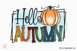 Fall Sublimation Design, Hello Autumn PNG