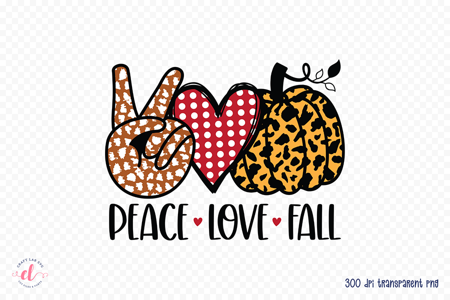 Fall Sublimation Design, Peace Love Fall PNG