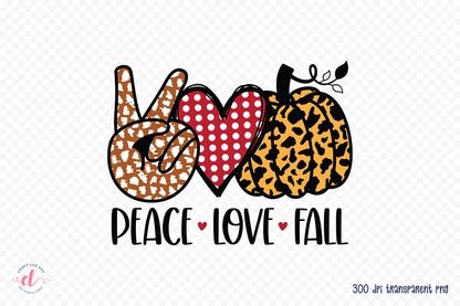 Fall Sublimation Design, Peace Love Fall PNG