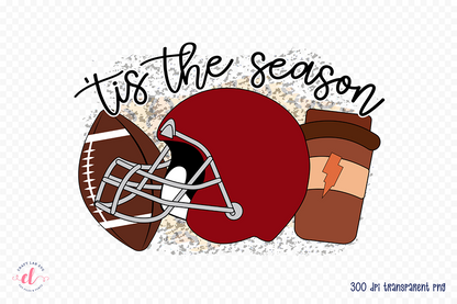 Tis the Season, Football Sublimation PNG