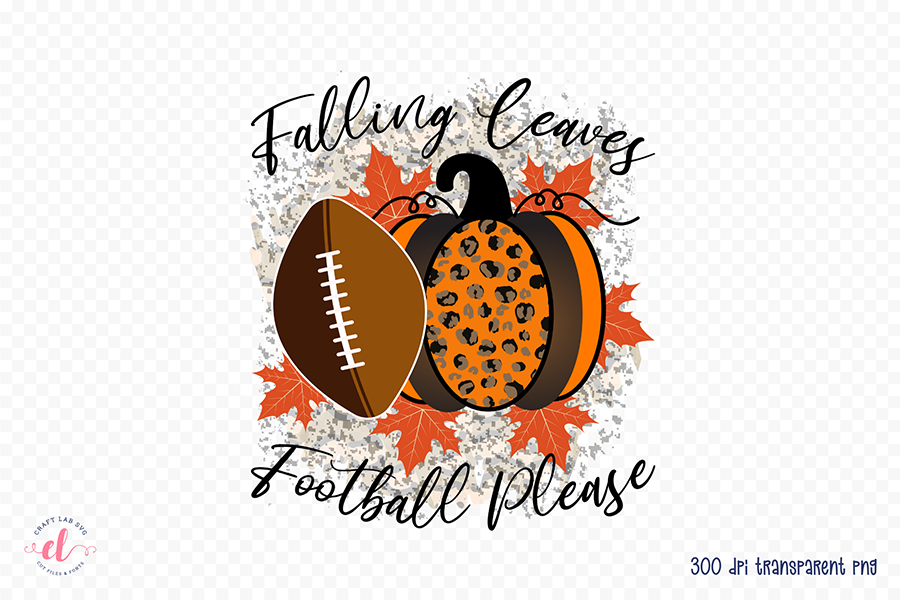 Falling Leaves Football Please PNG Sublimation