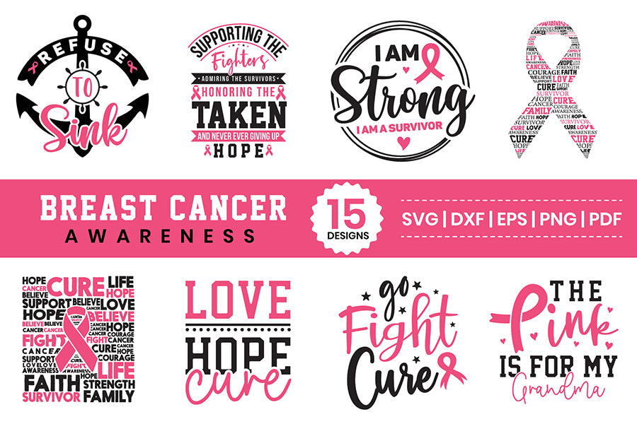 Breast Cancer SVG Bundle Cancer SVG Cancer Awareness 