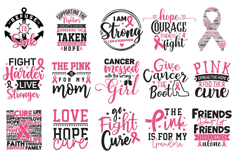 Breast Cancer Awareness SVG Bundle Vol.2