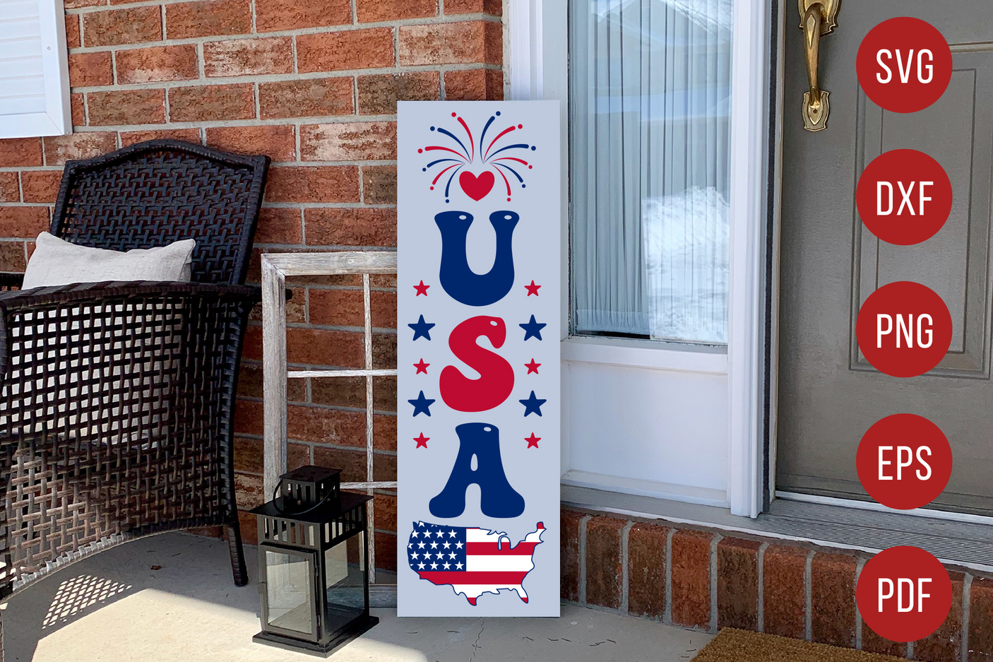 4th of July Porch Sign SVG - USA SVG