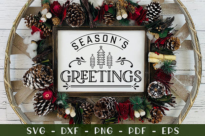 Season's Greetings, Farmhouse Christmas Sign SVG
