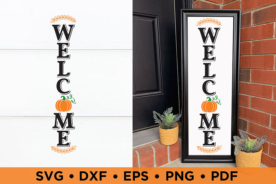 Fall Porch Sign SVG, Welcome SVG Cut File