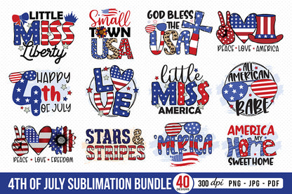 4th of July PNG Sublimation Bundle