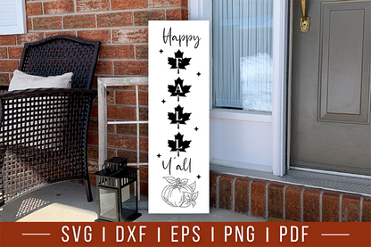 Happy Fall Y'all SVG - Fall Farmhouse Sign SVG