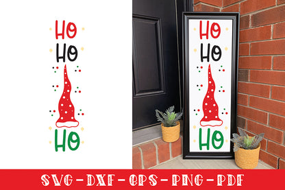 Ho Ho Ho - Christmas Vertical Sign SVG