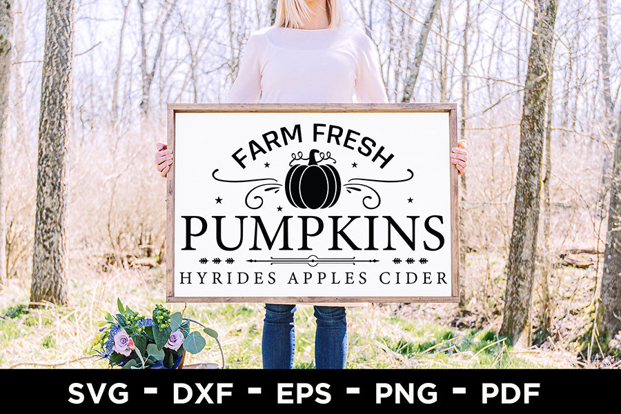 Fall Sign SVG | Farm Fresh Pumpkins Cut File