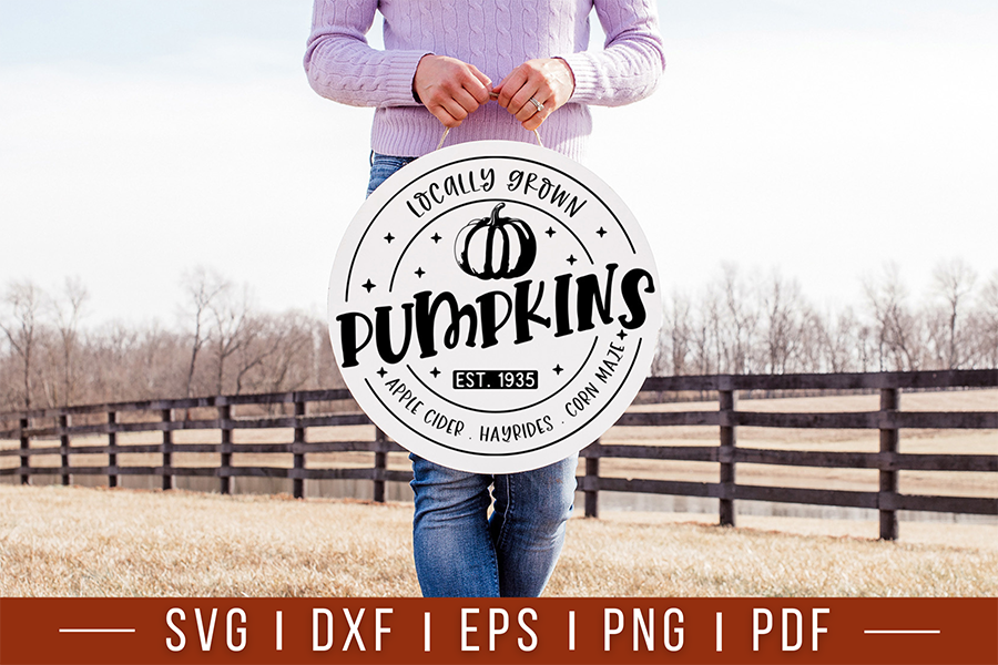 Locally Grown Pumpkins | Fall Farmhouse Sign SVG